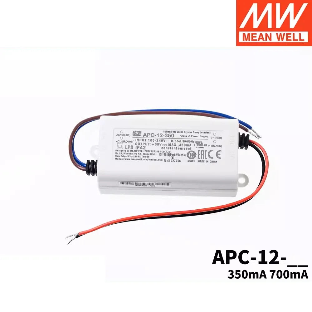MEAN WELL LED constant current power supply APC-12 12W 350/700mA lighting low cost driver