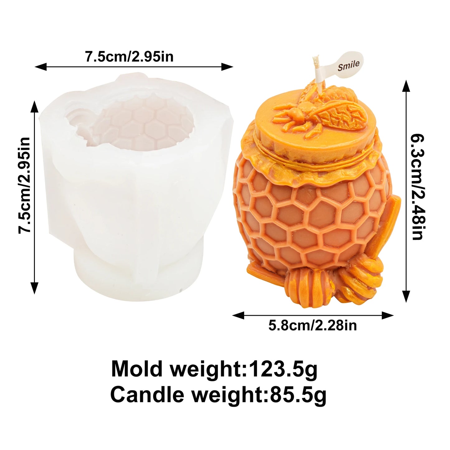 3D Honeycomb Silicone Mold Creative DIY Candle Making Tool Home Decor Handmade Gift Idea for House-shaped Wax Candles
