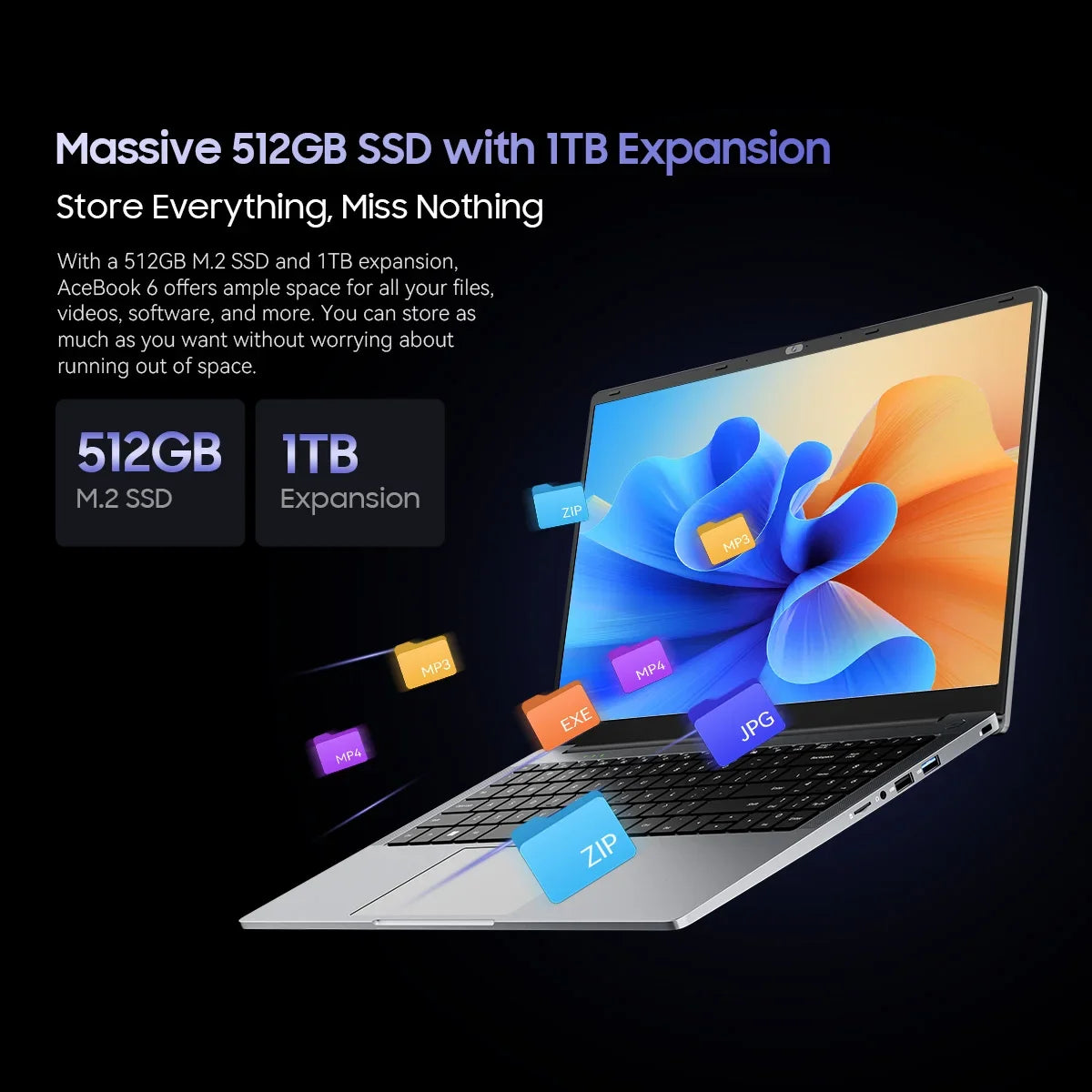 Blackview AceBook 6  Intel Twin Lake N150 15.6 Inch Laptop 16GB DDR4 512GB SSD Windows 11 Home 36Wh Battery