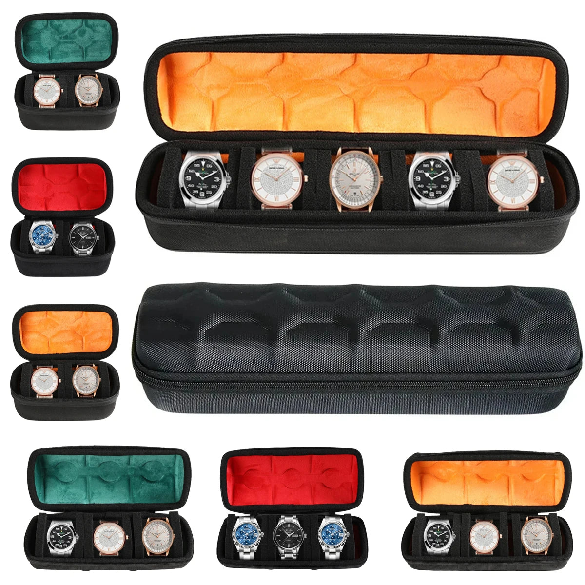 EVA Watch Storage Box Organizer for Wristwatches Smart Accessories Watches Data Cable Storage Zippered Bag Portable Travel Case