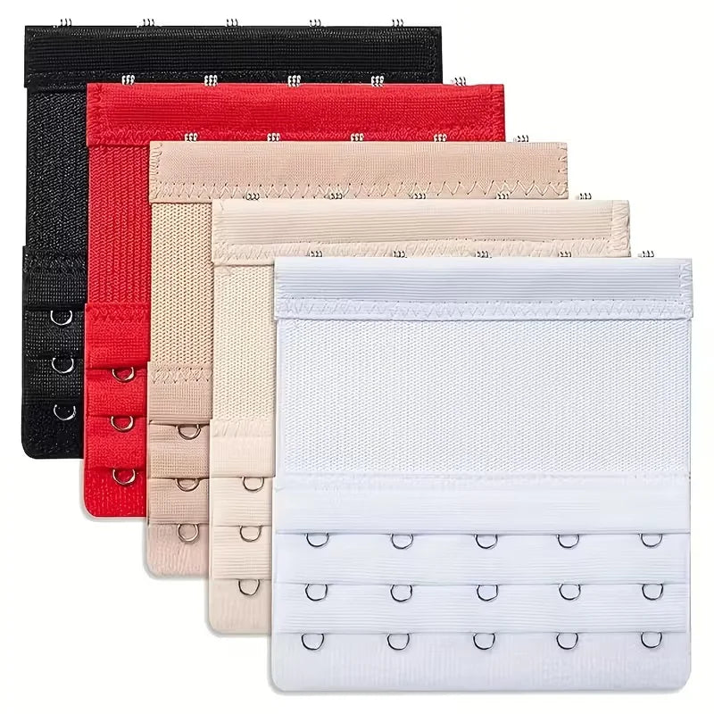 5pcs Ultra-Soft Bra Extenders - 5-Hook Adjustable for Maximum Comfort, Ideal for Plus Size, Maternity & Sensitive Skin