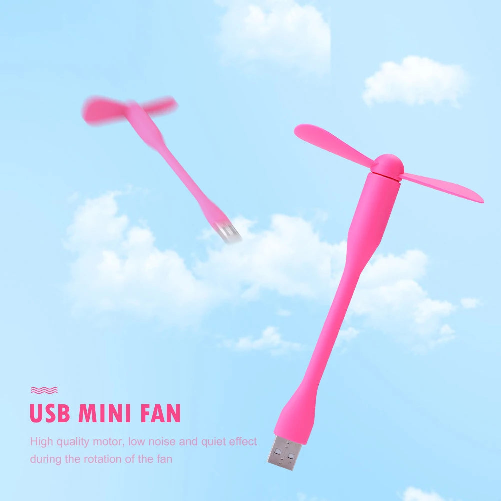 Mini USB Fan Flexible Bendable Fan For Power Bank Laptop PC AC Charger Portable Hand Cooling Fan For Computer Summer Gadget