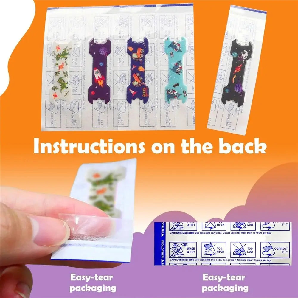 10pcs Nose Tape Cartoon Kids Nasal Strips 44x14mm/55x17mm Breathable Kids Breathing Strips Breathing Snoring Strips Boy Gril
