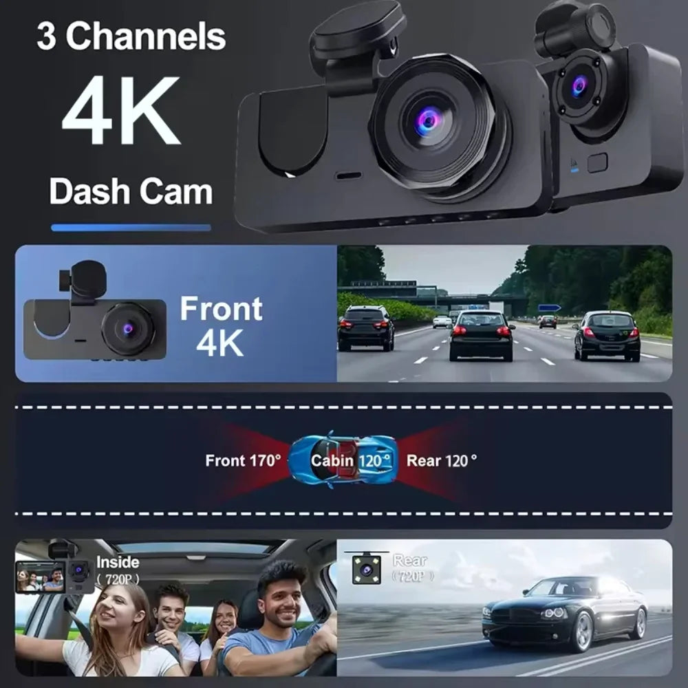 Dash Cam for Cars Camera Full HD 1080P Video Recorder Dashcam DVR Black Box Dual Lens DVR with Rear View Camera for Vehicle