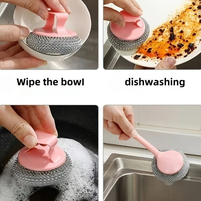 10 Pcs Nano Cleaning Sponge with Removable Handle,Includes Long and Short Handles Scratch Free Dishwasher,For Pots and Plates ﻿