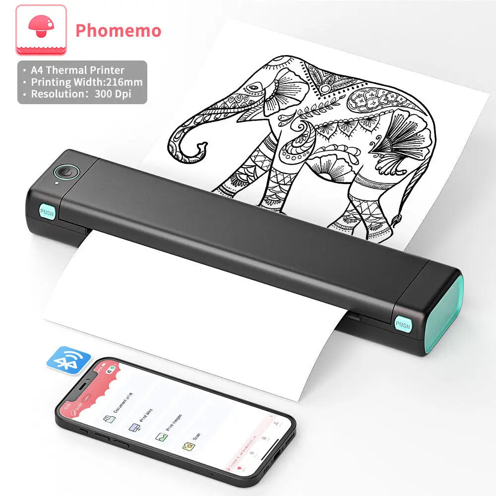 Phomemo M08F A4 Thermal Paper for M08F, PJ762/PJ763MFi, MT800/MT800Q, A4 Portable Printers, M08F Printer Paper, 8.27" x 11.69"