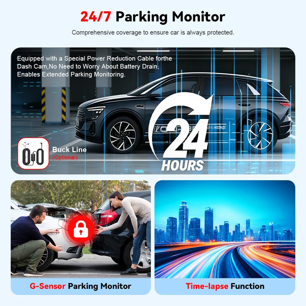  Dashcam for cars 4 Channel Black Box WiFi Driving Camera FHD 1080P Night Vision Loop Recording 24H Parking Mode car accessorie