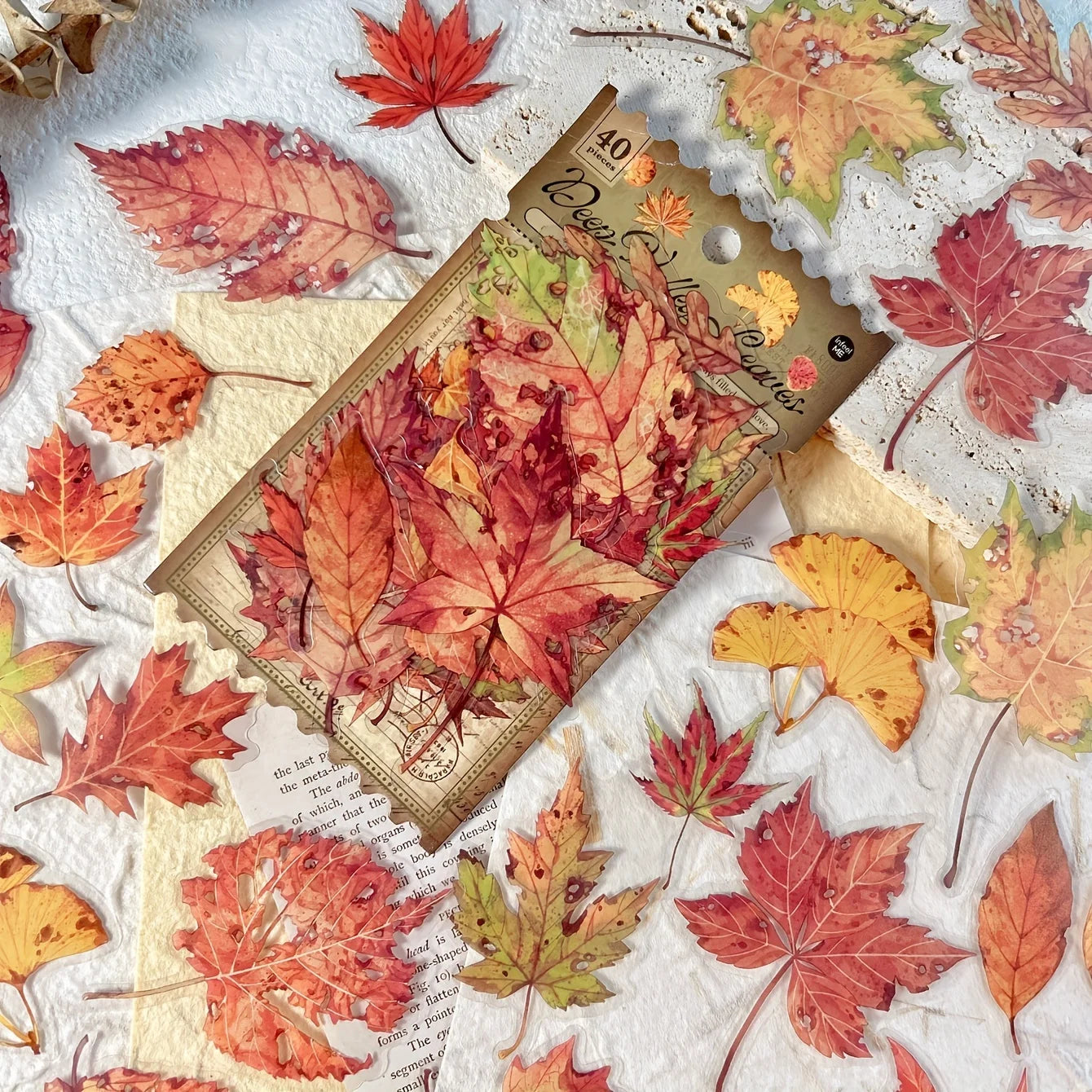 40 sheets Autumn Leaf Mushroom Theme Stickers pack Journal Diy Scrapbooking Supplies Diary Album Aesthetic Stationery Sticker