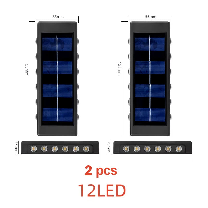 Solar LED Outdoor Light Solar Lighting Sensor Lamp Streetlights Exterior Garden Decoration Garland Waterproof Solar Wall Light