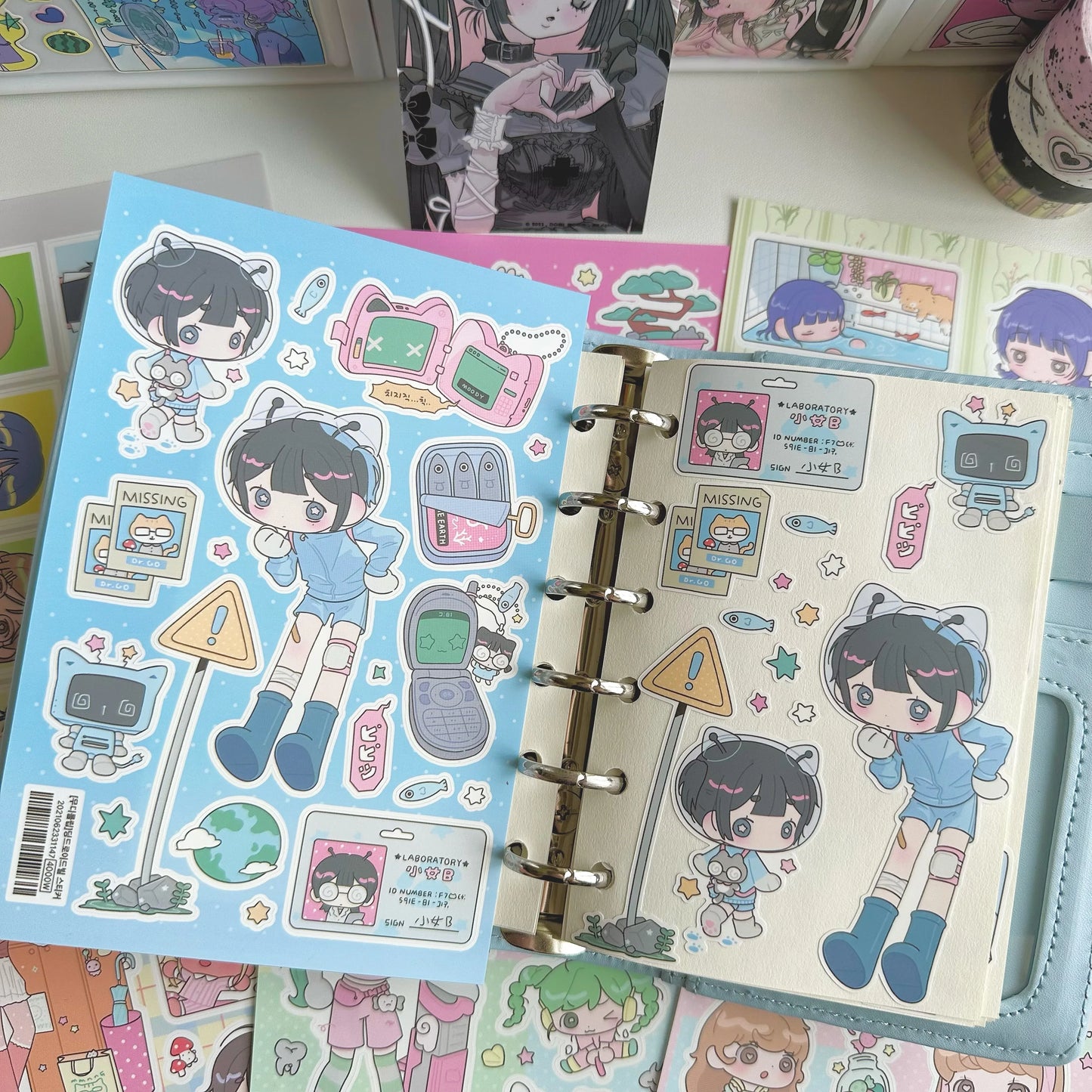Korean Stickers Cute Sweet Cool Japanese Shibuya Girl Stickers Kawaii Character Stickers Handbook Diary Scrapbook DIY Stickers