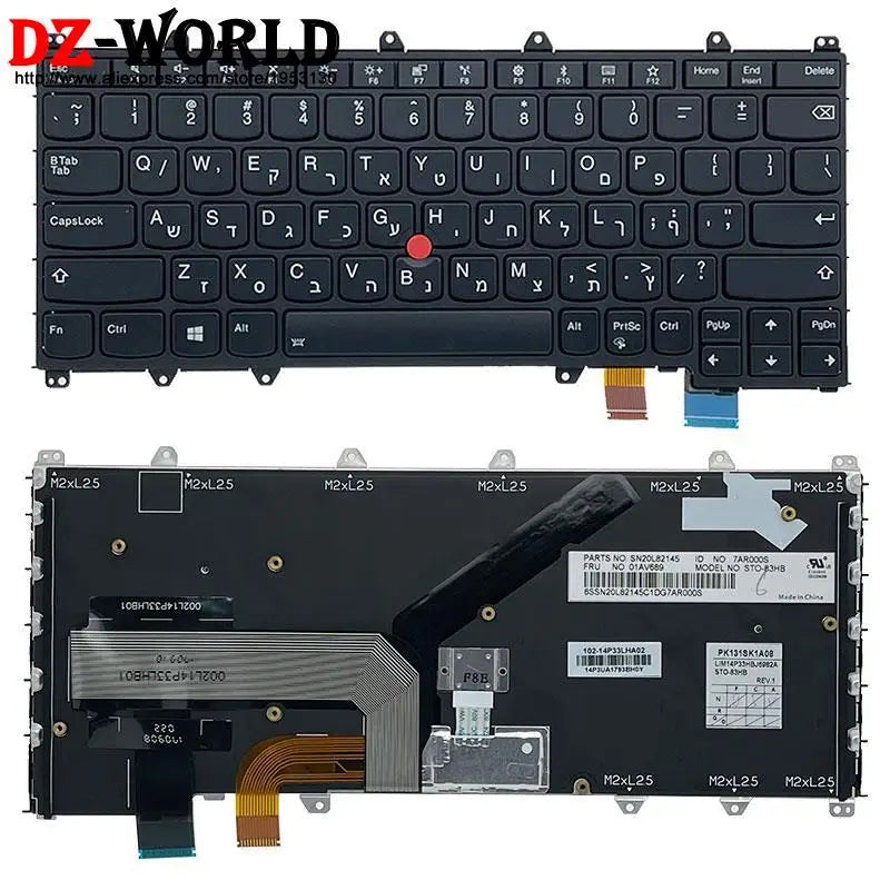 US English GR GK KR ARA TH HB IL KZ RU TW Backlit Keyboard For Lenovo Thinkpad S1 4th X380 Yoga 370 260 Laptop 01AV675 01AV688