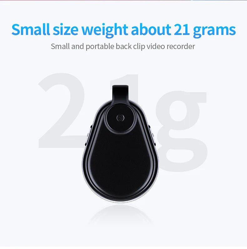 1080P Mini Body Worn Camera, One Key Record Portable Wearable Cam with Audio, Auto Save for Law Enforcement, Meeting, Travel