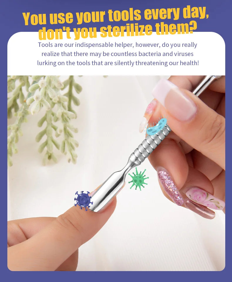 Manicure Tools Beauty Implement Sterilizing Tray Nail Tools Inside Disinfection Box Detachable Cleaning Nail Tools Storage Box