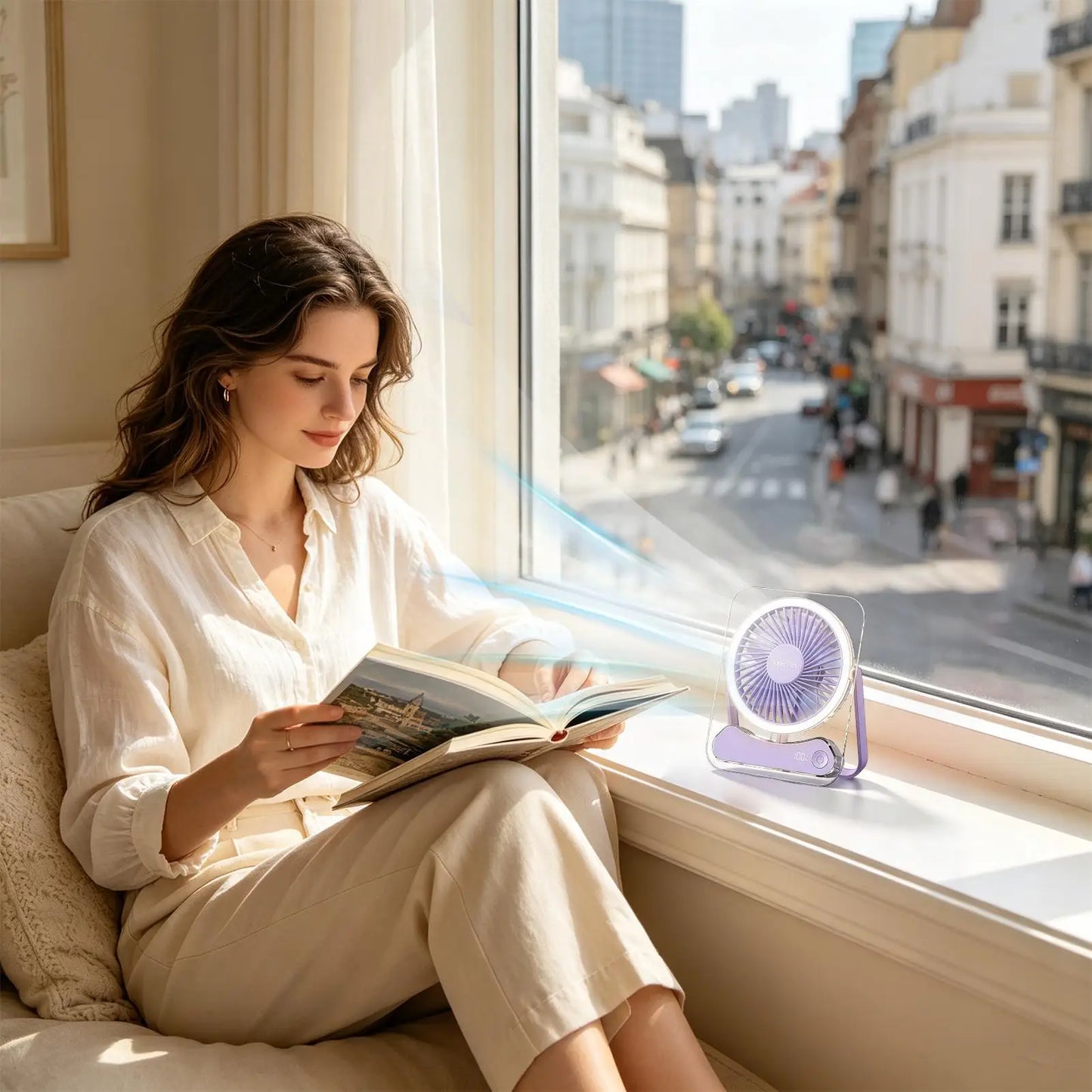 Travel Fan For Sleeping Foldable Adjustable Long Lasting Device Portable Fan USB Rechargeable For Home Office Bedroom Travel