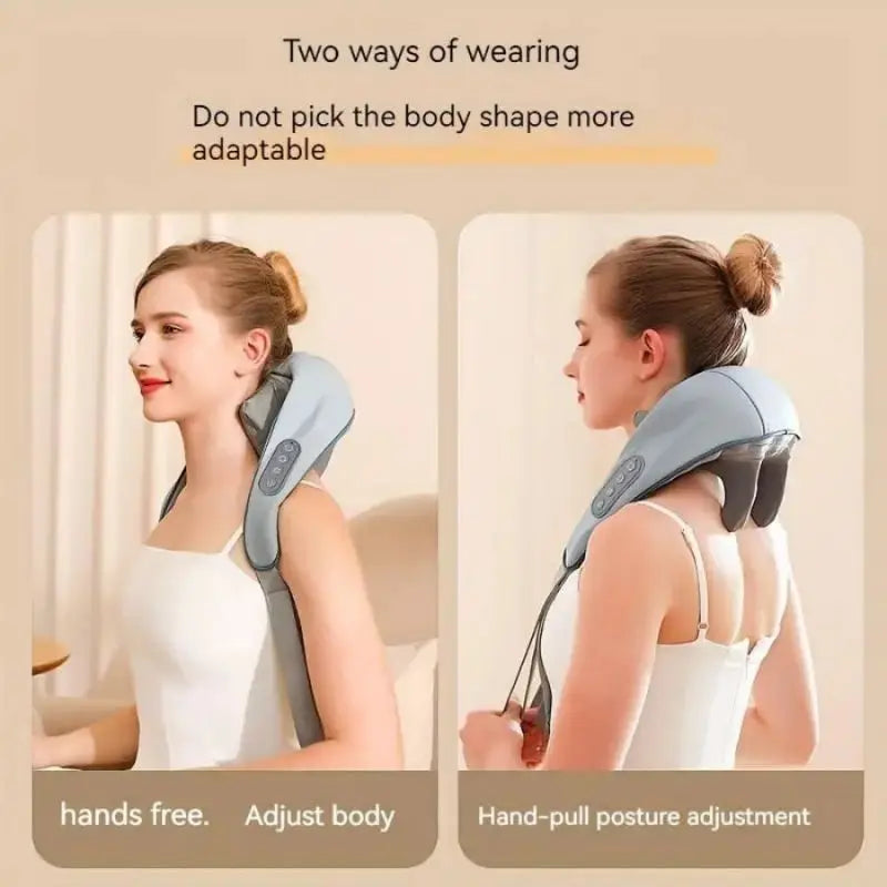 Electric Heat Neck Massage Shawl Shiatsu Kneading Cervical Spine Massager Car Home Back Shoulder Neck Trapezius Muscle Massager