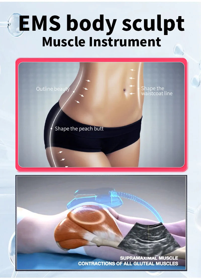 6500W EMS MYOslim Sculpt Machine 200HZ Sculpting Electromagnetic Shaping Slimming Muscle Stimulation Weight Loss