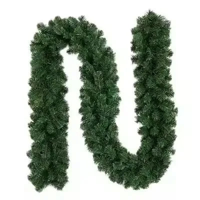 2.7m Luxury Christmas LED Cane Wreath Decoration With Lanterns Green Artificial Christmas Tree Banner Party New Year's door Wrea