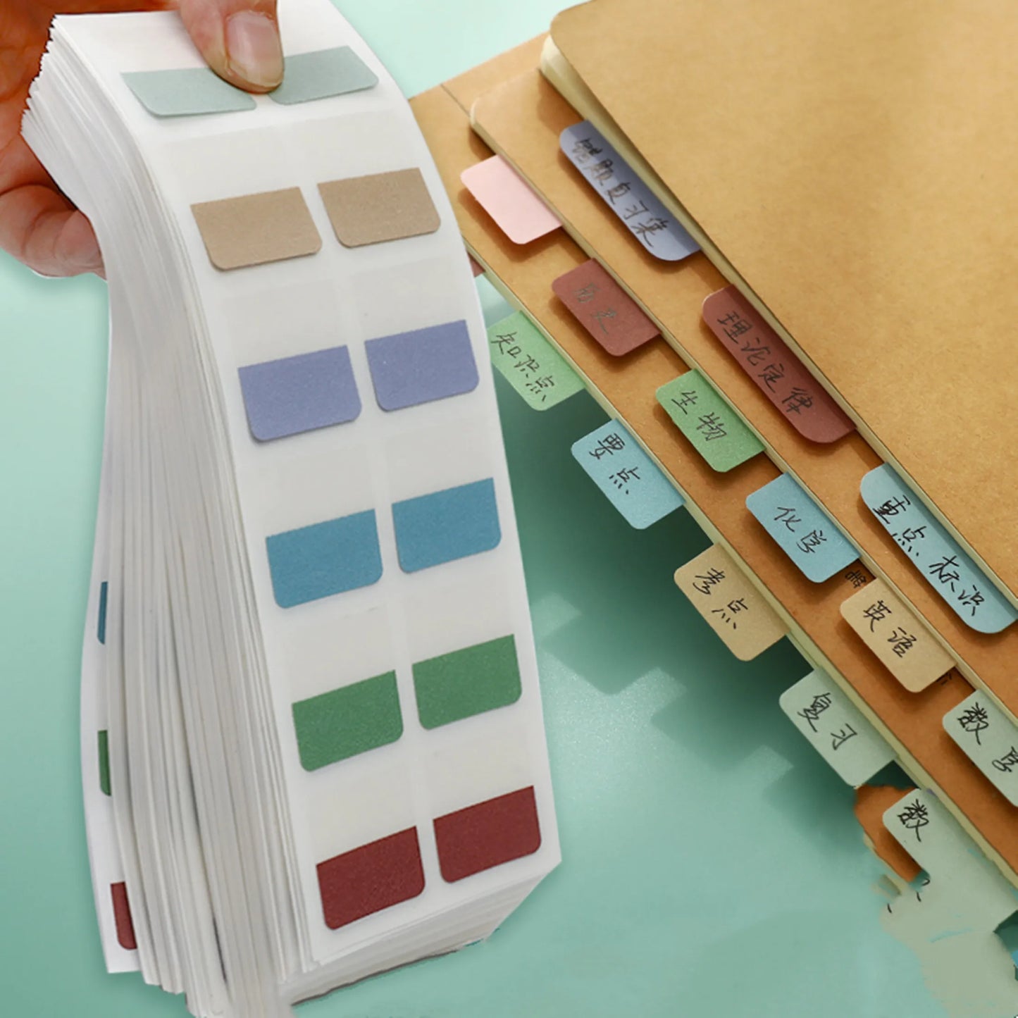 Writable and Removable Index TabsLabel StickersLoose-leaf NotebookBook ClassificatioSmall Strip MarkersnSticky Notes Tabs