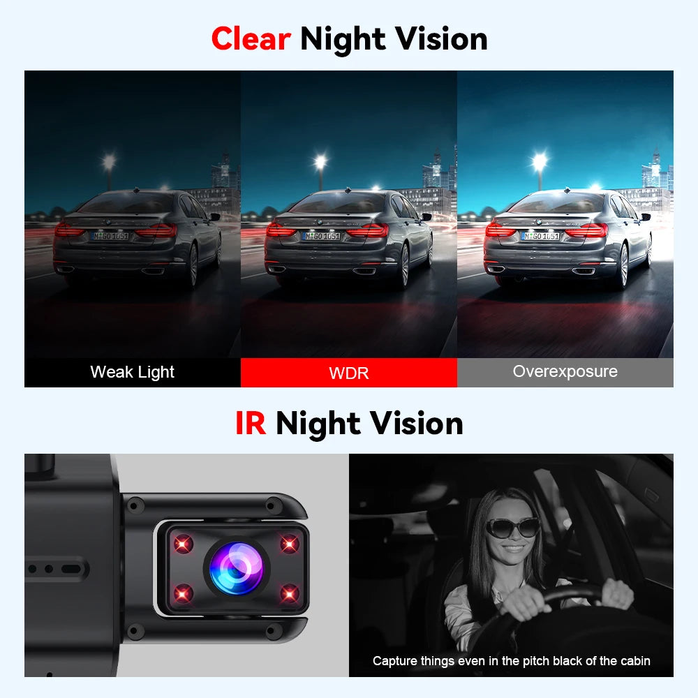  Dashcam for cars 4 Channel Black Box WiFi Driving Camera FHD 1080P Night Vision Loop Recording 24H Parking Mode car accessorie