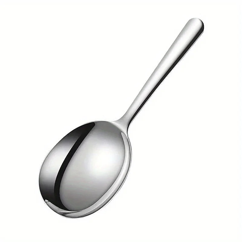 Heavy-Duty Home Kitchen Ladle - Stainless Steel Serving Spoon with Drain Hole,Heat-Resistant Handle -Multipurpose Scoop