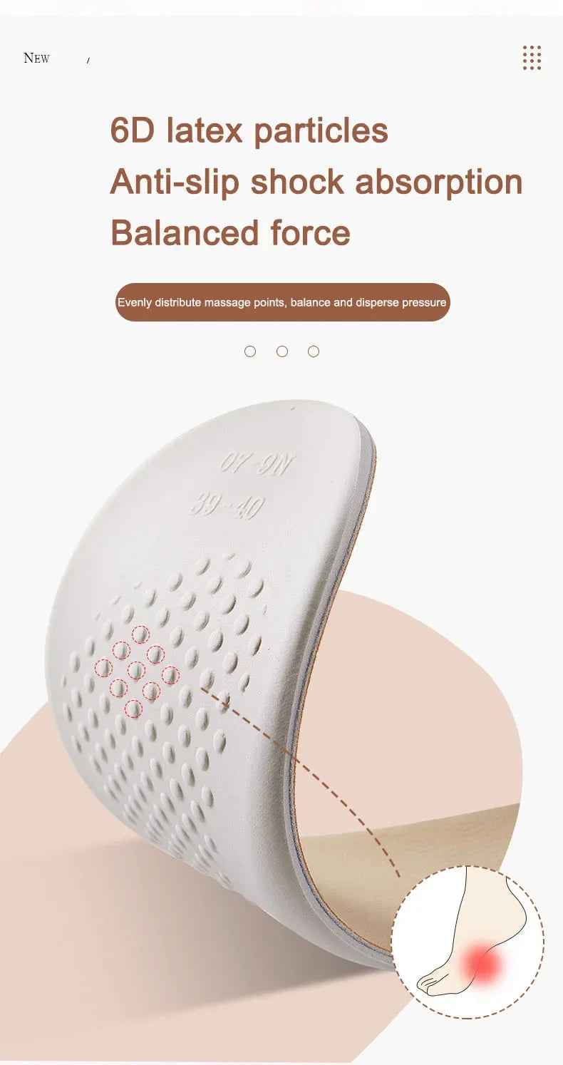 Leather Latex Sports Insole Cowhide Arch Support Shoe Pads Shock Absorbing Plantar Fasciitis Inserts for Shoes