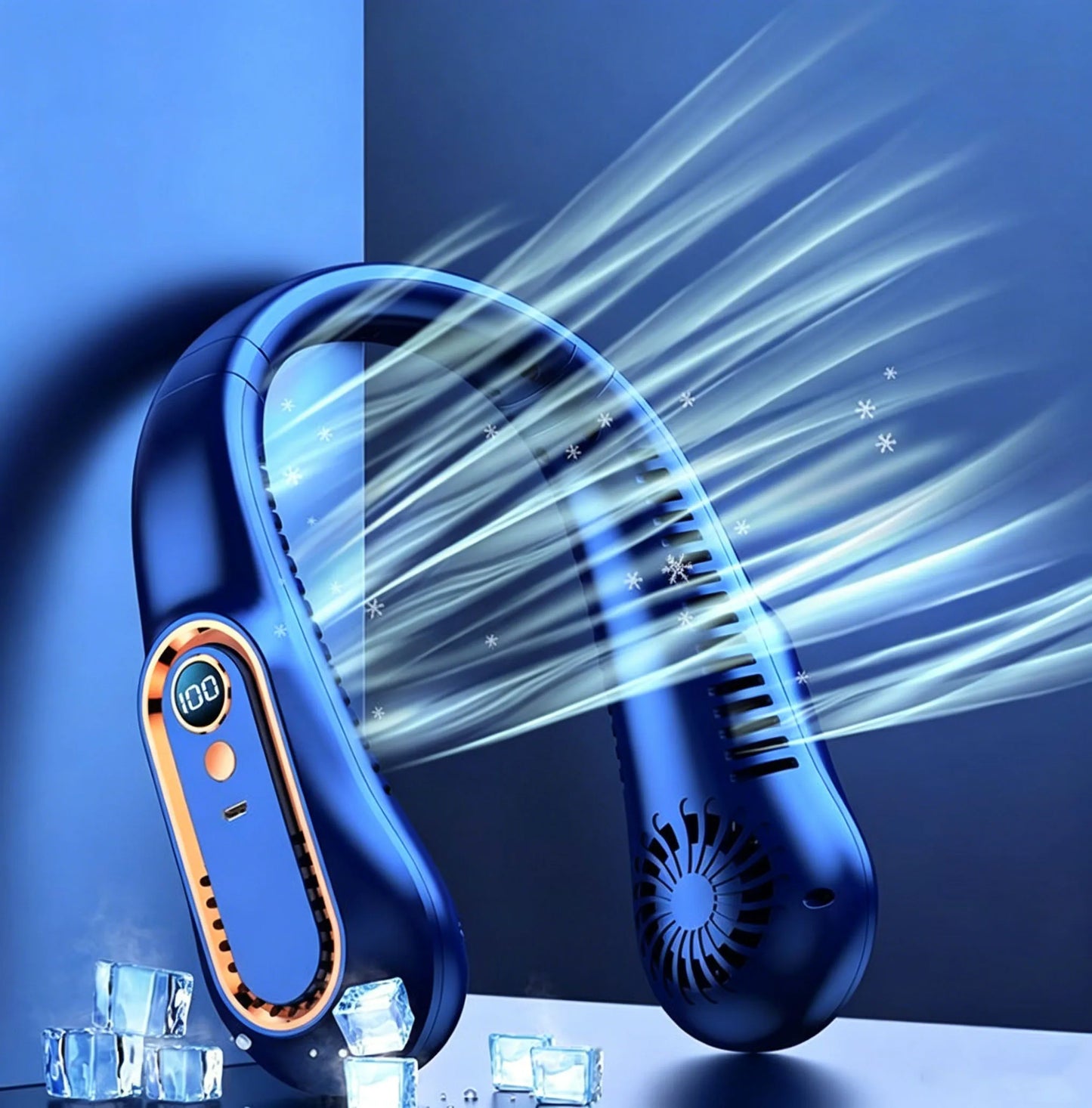 5 Speeds Neck Fan, LED Display, 360° Airflow, Quiet Portable USB Wearable Fan for Travel Office Home