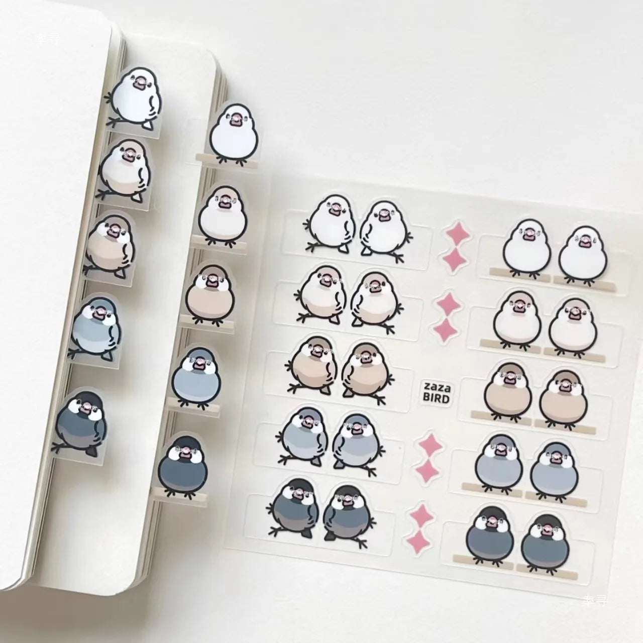 10/20 Creative and Cute Parrot Index Stickers, PET Bookmark, Hand Account Notebook Classification Sticky Notes, Art Labels