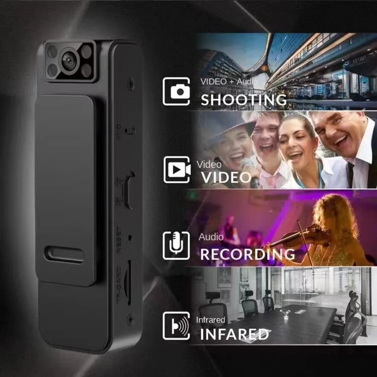 1080P Body Mini Camera Portable  Miniature Camcorder Small Digital Video Recorder Police Infrared Night Vision BodyCam