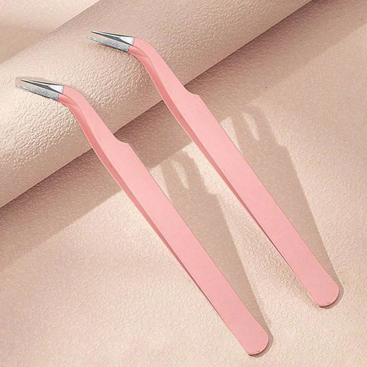 1/2pcs Pink Eyelash Curler Beautician Eyelash Extension Tool Craft Specific Precision Eyelashes Sticker Tweezers Gift