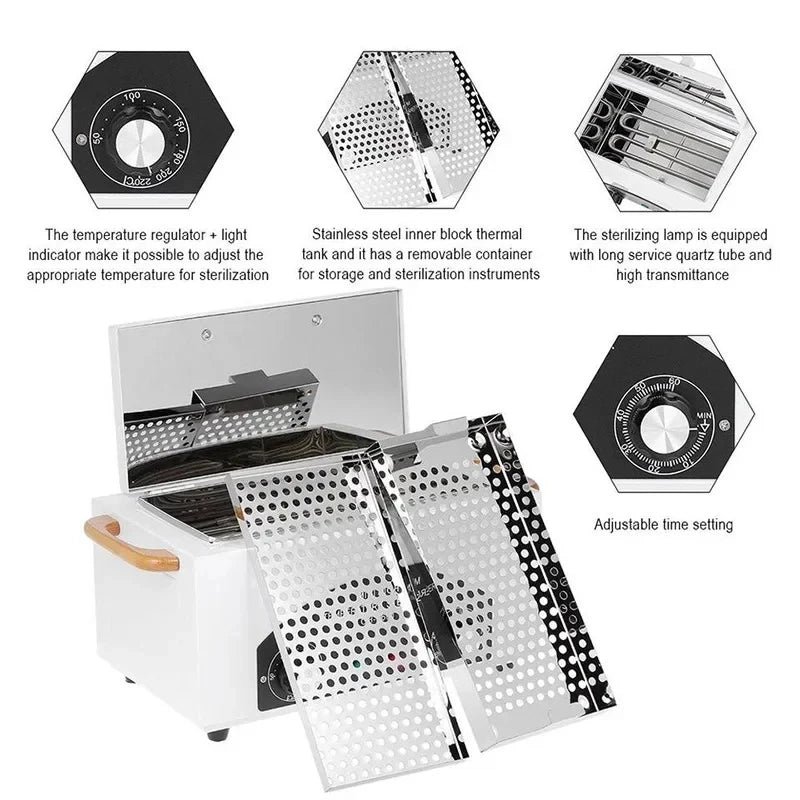 Electric High Temperature Disinfection Box Dry Heat Sterilizer For Manicure Dental Treatment Beauty Salon Nail Tools Equipment