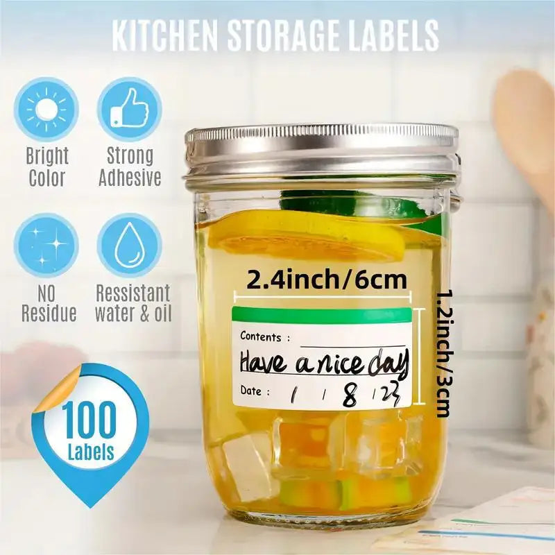 100/400 Pieces Colorful Refrigerator Labels Food Storage Labels Stickers for Food Containers