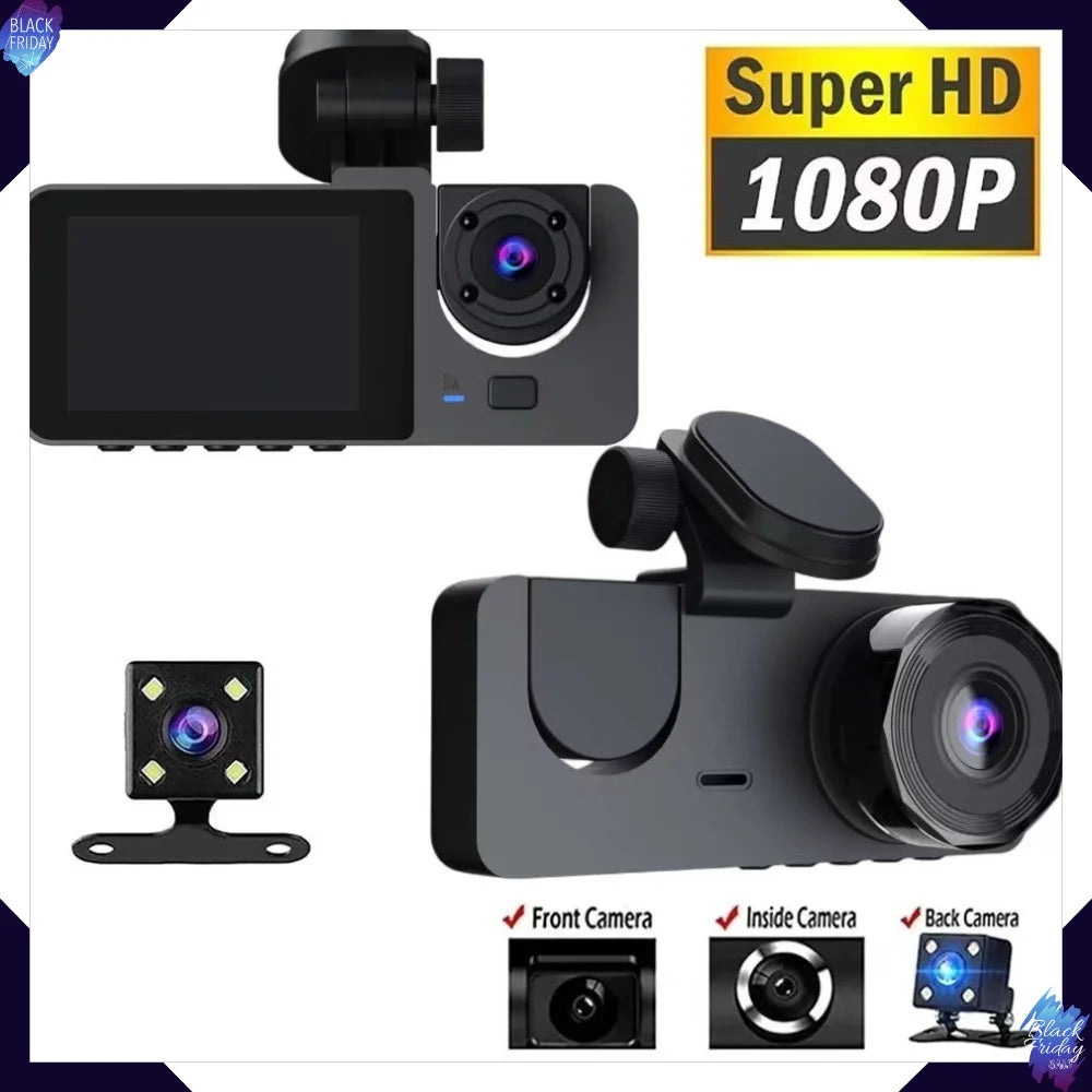 Dash Cam for Cars Camera Full HD 1080P Video Recorder Dashcam DVR Black Box Dual Lens DVR with Rear View Camera for Vehicle