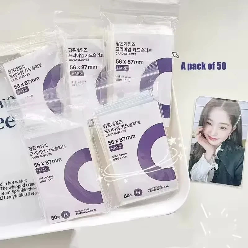1-500Pcs Premium HD Transparent Kpop Idol Card Protective Sleeve Album Photo Waterproof Protector Game Card Holder 56x87mm