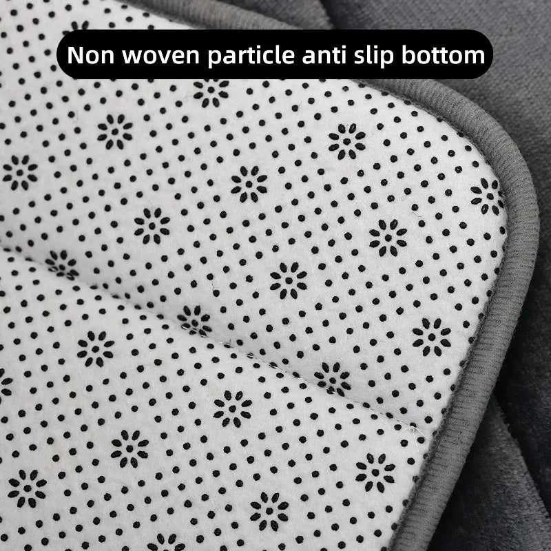 Coral Velvet Bathroom Mat Anti-Skid Quick Dry Machine Washable Soft Comfortable Toilet Floor Mat Easy to Use