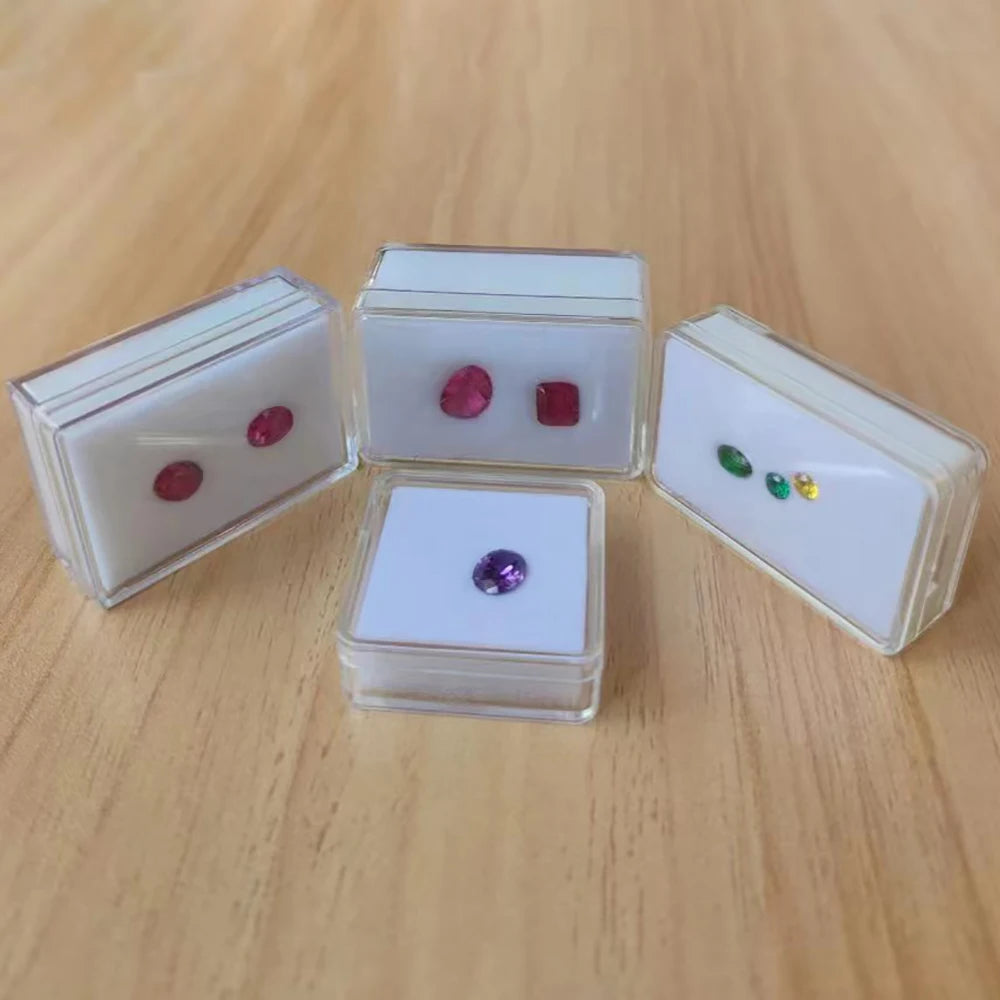 10Pcs Diamond Jewelry Organizer Gems Packaging Box DIY Disamond Ring Jewllery Storage Case 3CM Gemstone Zirconia Gift Box