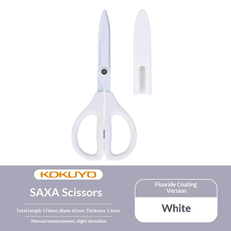 Japan KOKUYO SAXA Safety Scissors,Portable Titanium Coated Non-stick Blunt Tip Multi-Purpose Scissors for Home,Kids Craft&Office