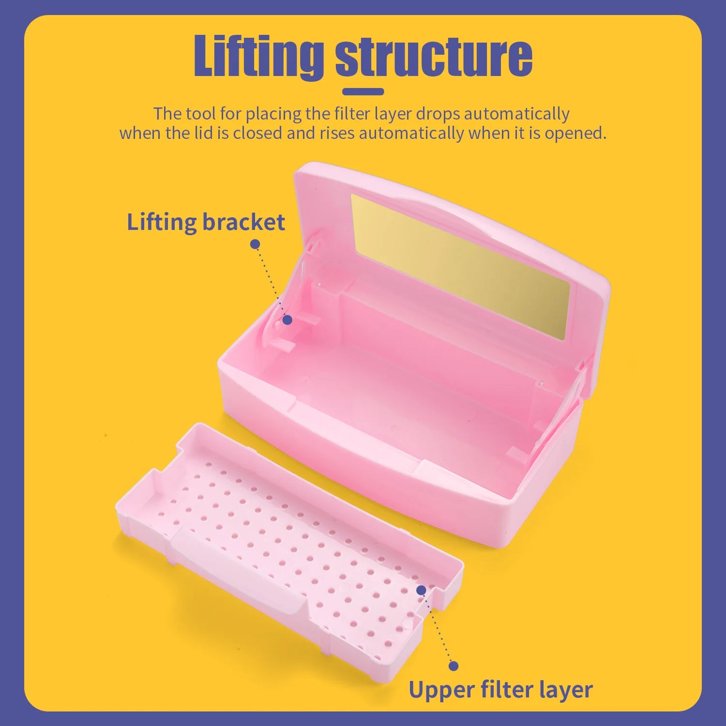 Manicure Tools Beauty Implement Sterilizing Tray Nail Tools Inside Disinfection Box Detachable Cleaning Nail Tools Storage Box