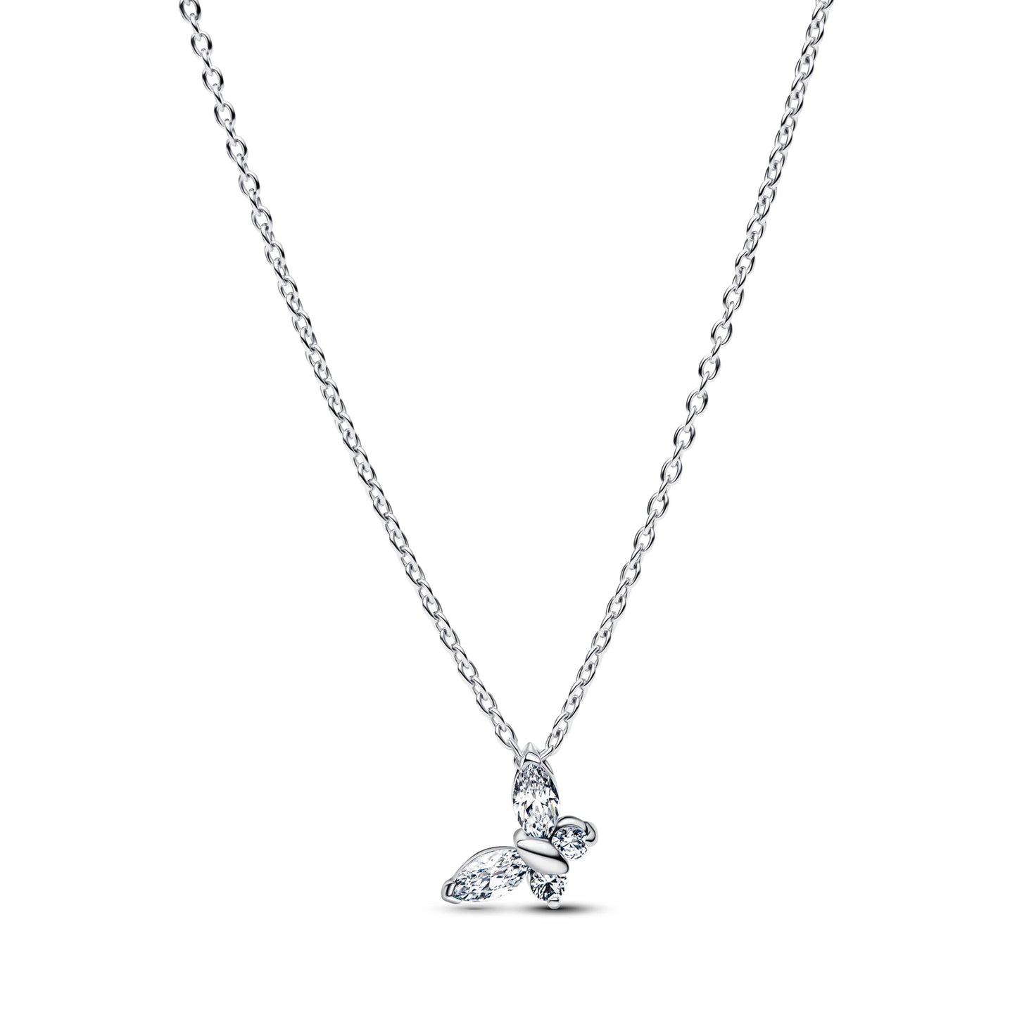 New Original 925 Sterling Silver Butterfly Necklace Star Moon Heart Key Lock Chain Link for Women Jewelry Valentine's Day Gift