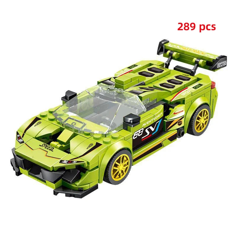 City Technical Vehicle Speed  Racing Car Building Blocks Courses Rennen гонки Carreras Moc DIY Model Brick Toys