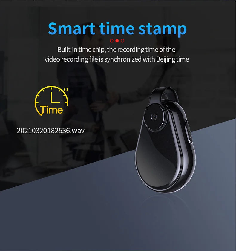 1080P Mini Body Worn Camera, One Key Record Portable Wearable Cam with Audio, Auto Save for Law Enforcement, Meeting, Travel