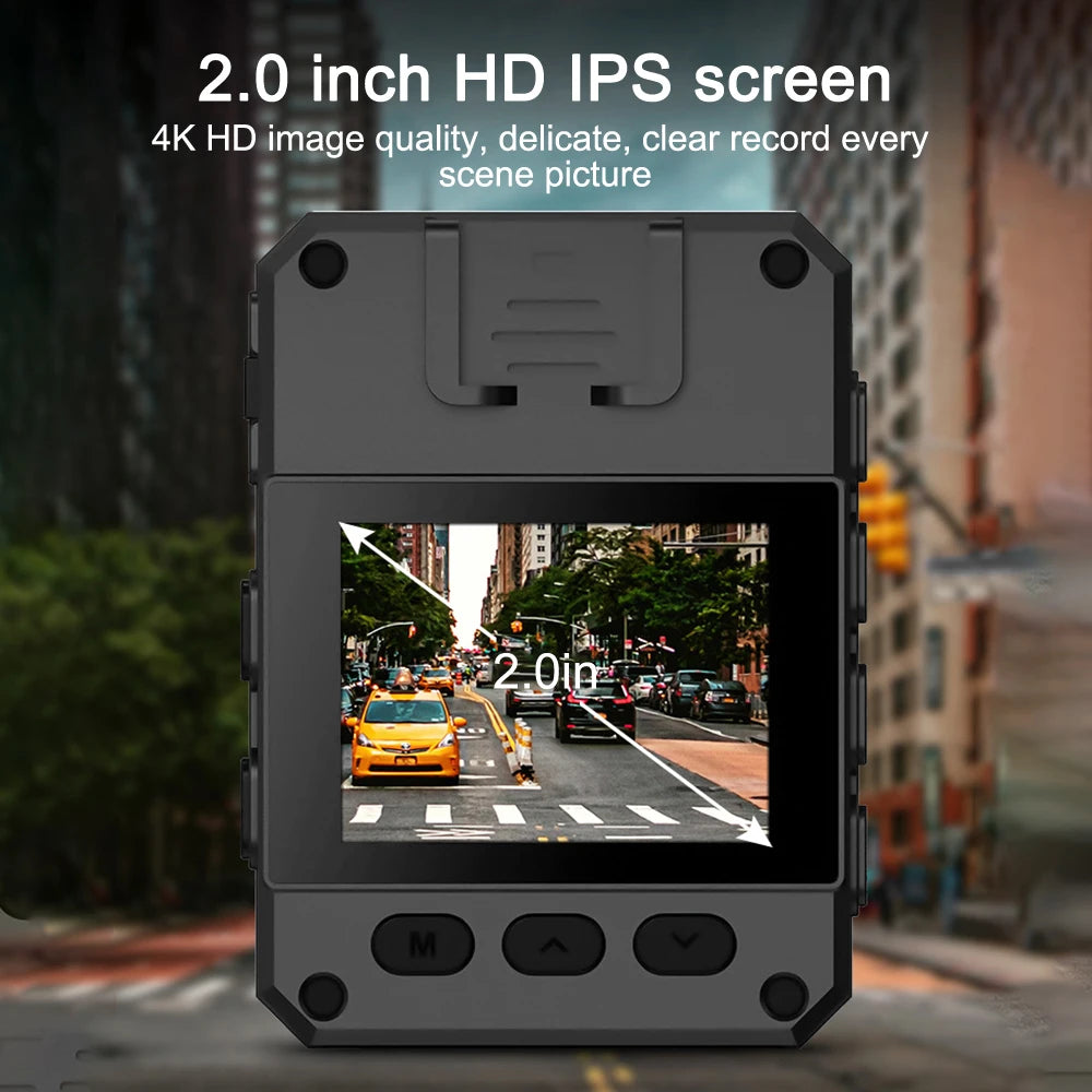 1080P 4K Camera Outdoor Law Enforcement Recorder Mini Camera With High-Definition Screen, High-Definition Black Bodycam