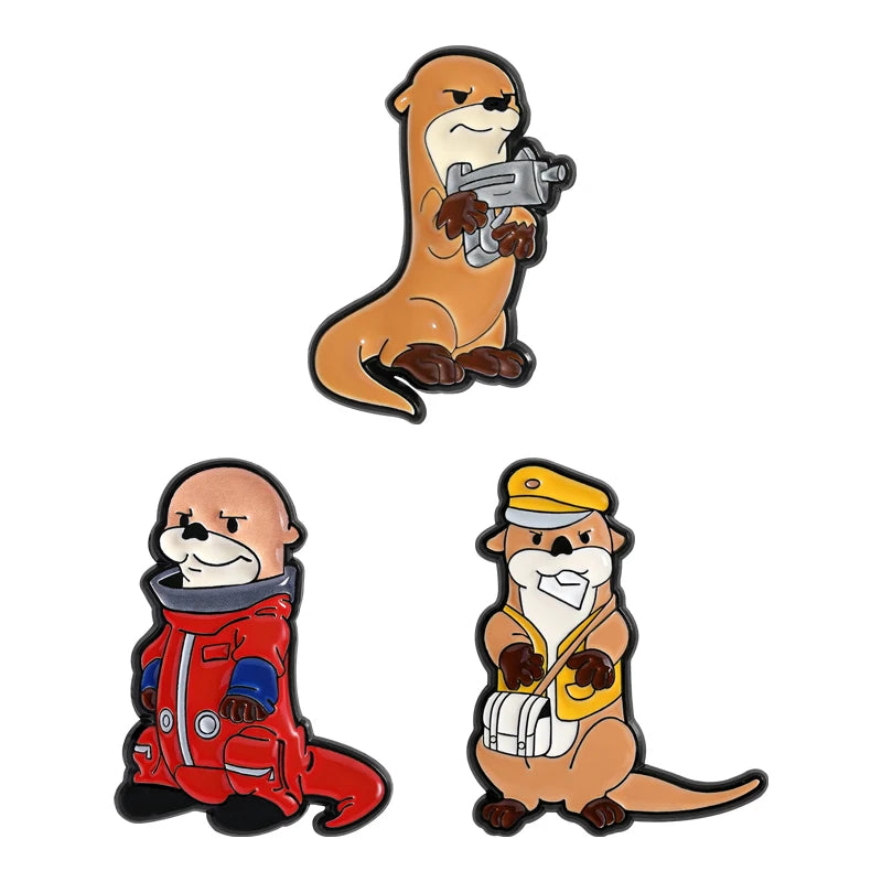 3-7pcs/sets Cartoon Anime Middle Finger Rude Cat Enamel Pins Low Battery Daisy Flower Brooches Backpack Lapel Badge Jewelry Gift