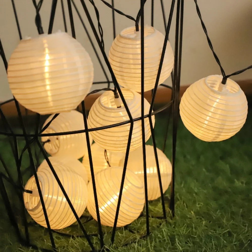 10/20LED Outdoor Solar Lantern Light String IP65 Waterproof Lights for Camping Gazebo Porch Backyard Evening Party Mood Lighting