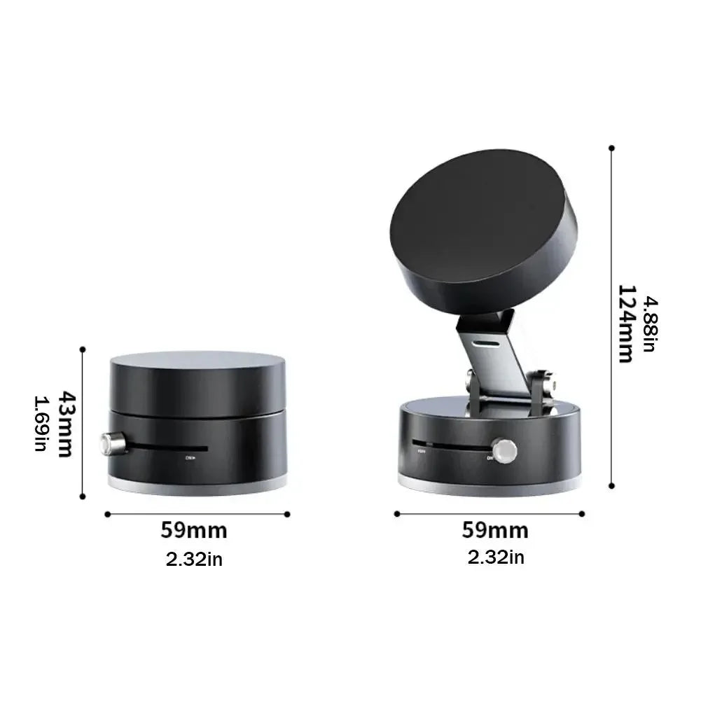 Vacuum Adsorption Magnetic Suction Cup Phone Mount Double Sided Hands-Free Magnetic Cell Phone Holder For Car/Gym/Mirror/Smoot