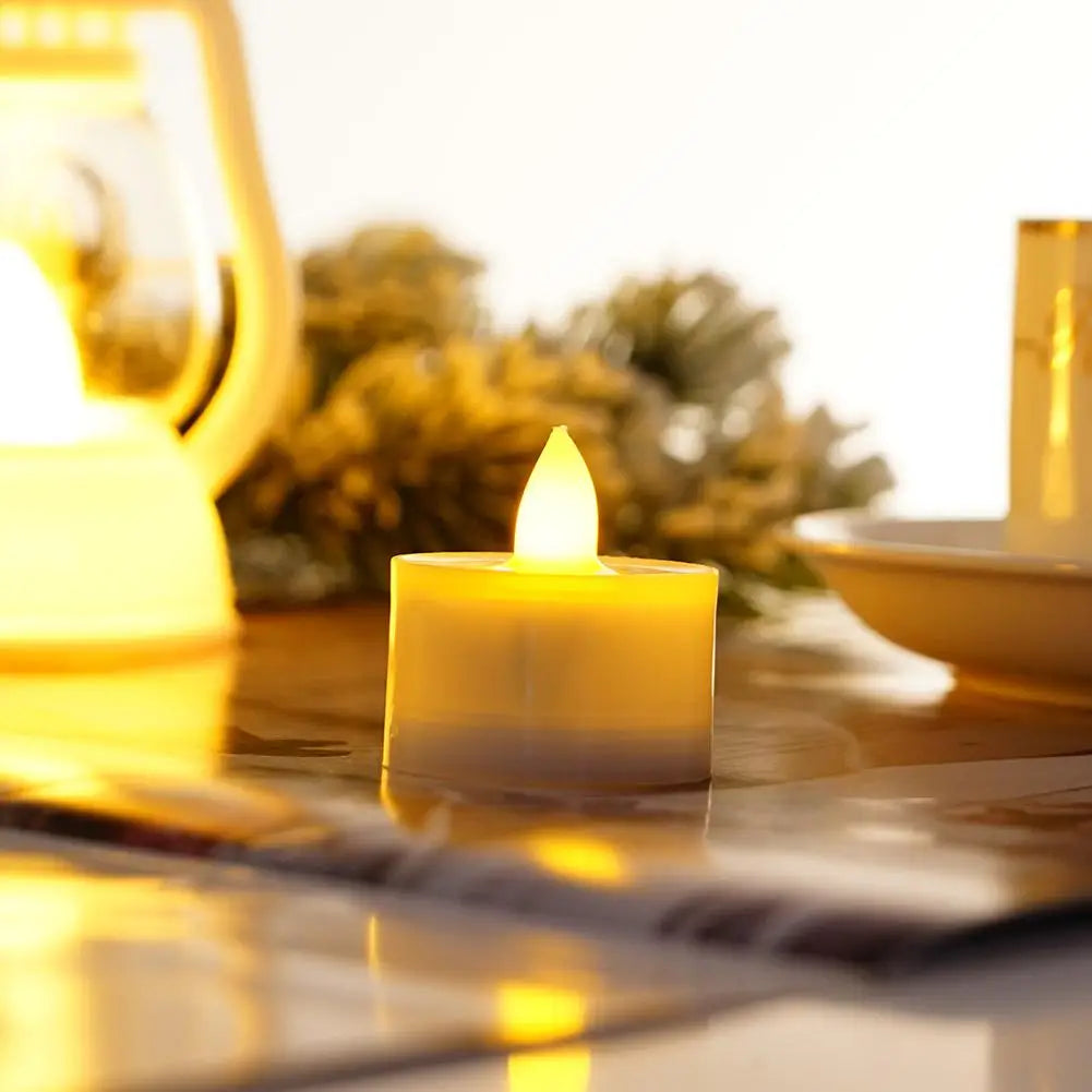 Solar Candle Tea Lamp Smokeless Simulation LED Electronic Wax Lamp Christmas Halloween Candle Outdoor Tea R5P0