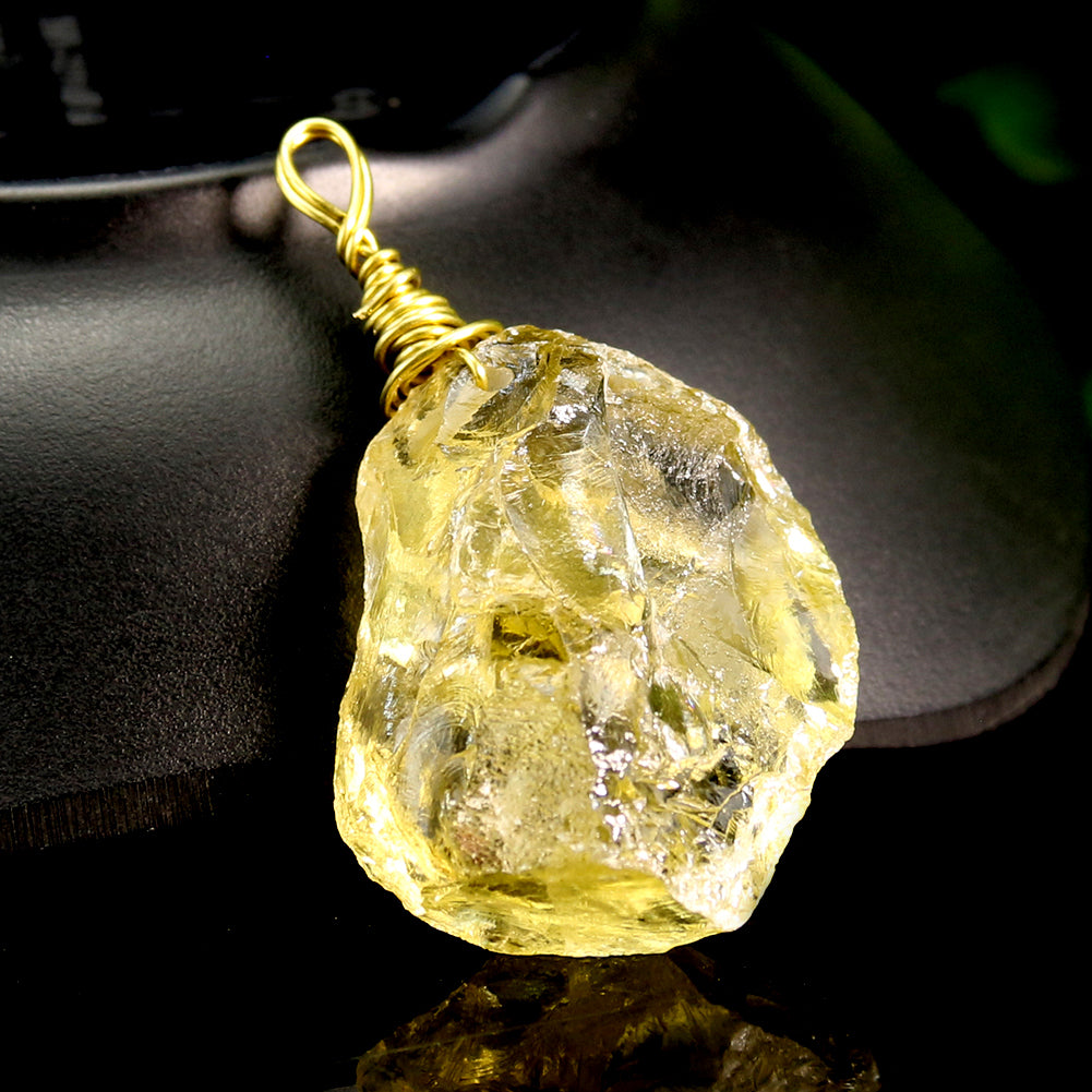 Irregular Real Citrine Crystal Quartz Drusy Raw Ore Metal Trim Necklace Pendant Energy Reiki Yoga Chakra Healing Charms Jewelry