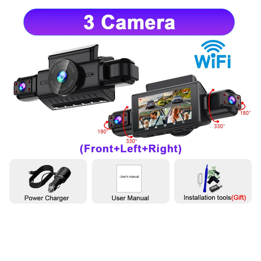  Dashcam for cars 4 Channel Black Box WiFi Driving Camera FHD 1080P Night Vision Loop Recording 24H Parking Mode car accessorie