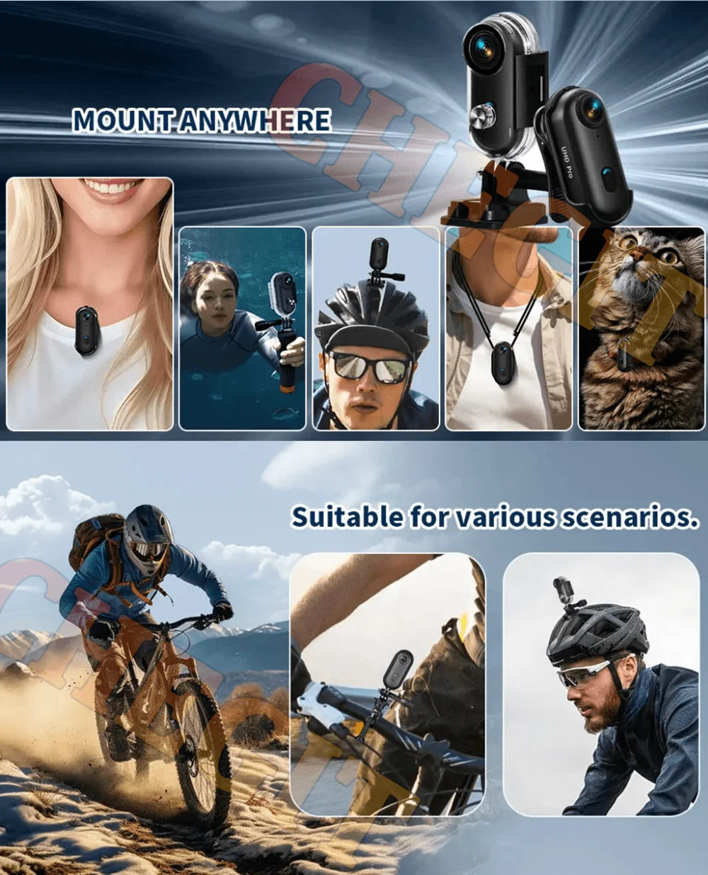 4K FHD POV Collar Cam Small Sports Camera Magnetic Necklace Pets Camcorder Mini Wireless WiFi H88 Bodycam Recording Vlog Selfie