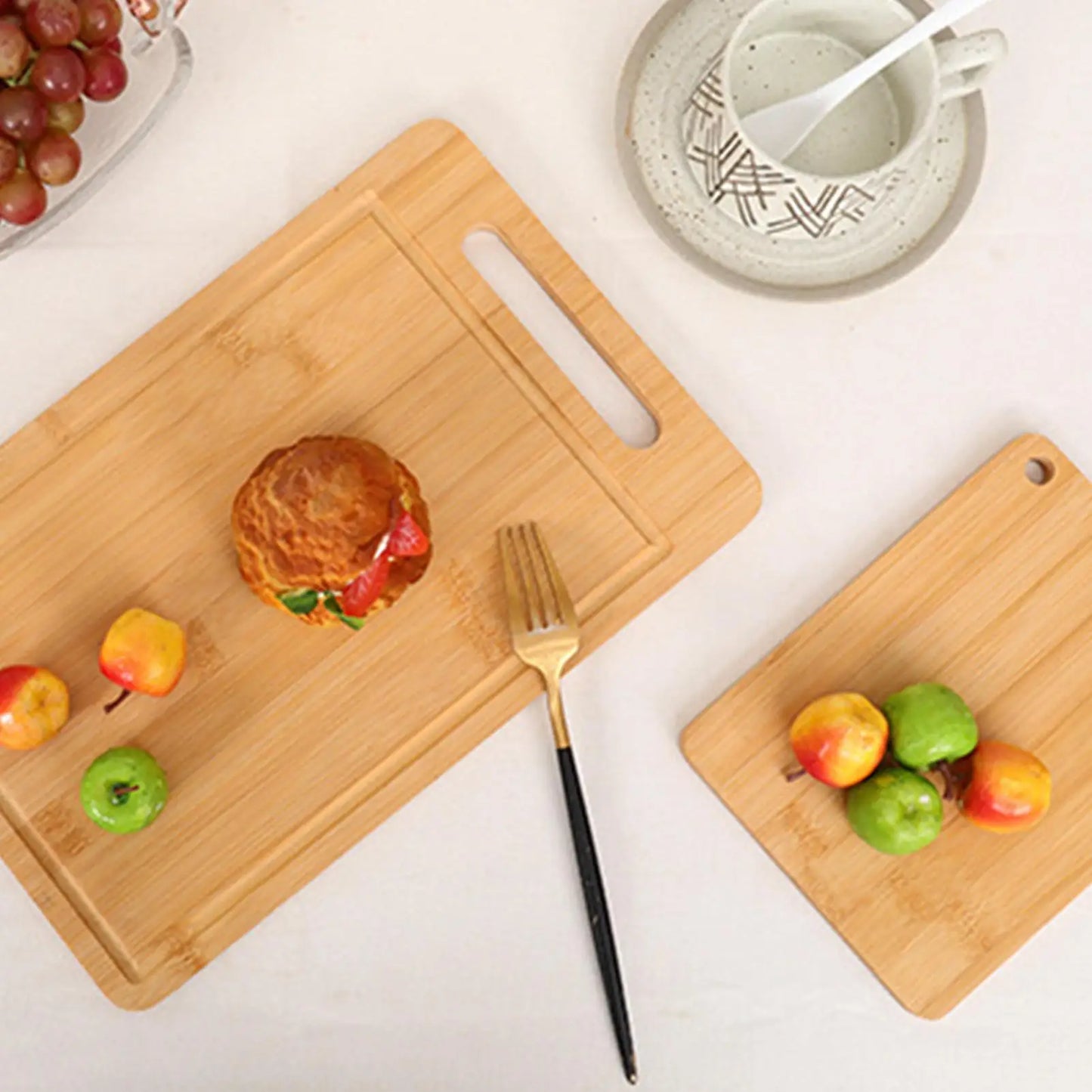 Wooden Cutting Board Bamboo Food Cutting Table Kitchen Serving Board Thickened Chopping Panel for Meat Fruit Vegetables Bread