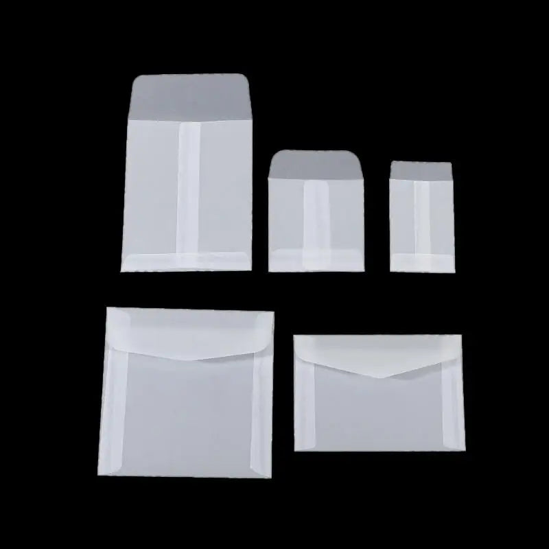50Pcs/Pack Simple Semi-Transparent Vellum Paper Envelopes Matte Frosted for Postcards Greeting Cards Wedding Invitations